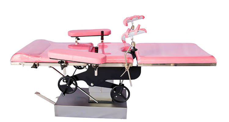 Stainless Steel Manual Maternity Delivery Bed Hydraulic Gynecological Exam Bed